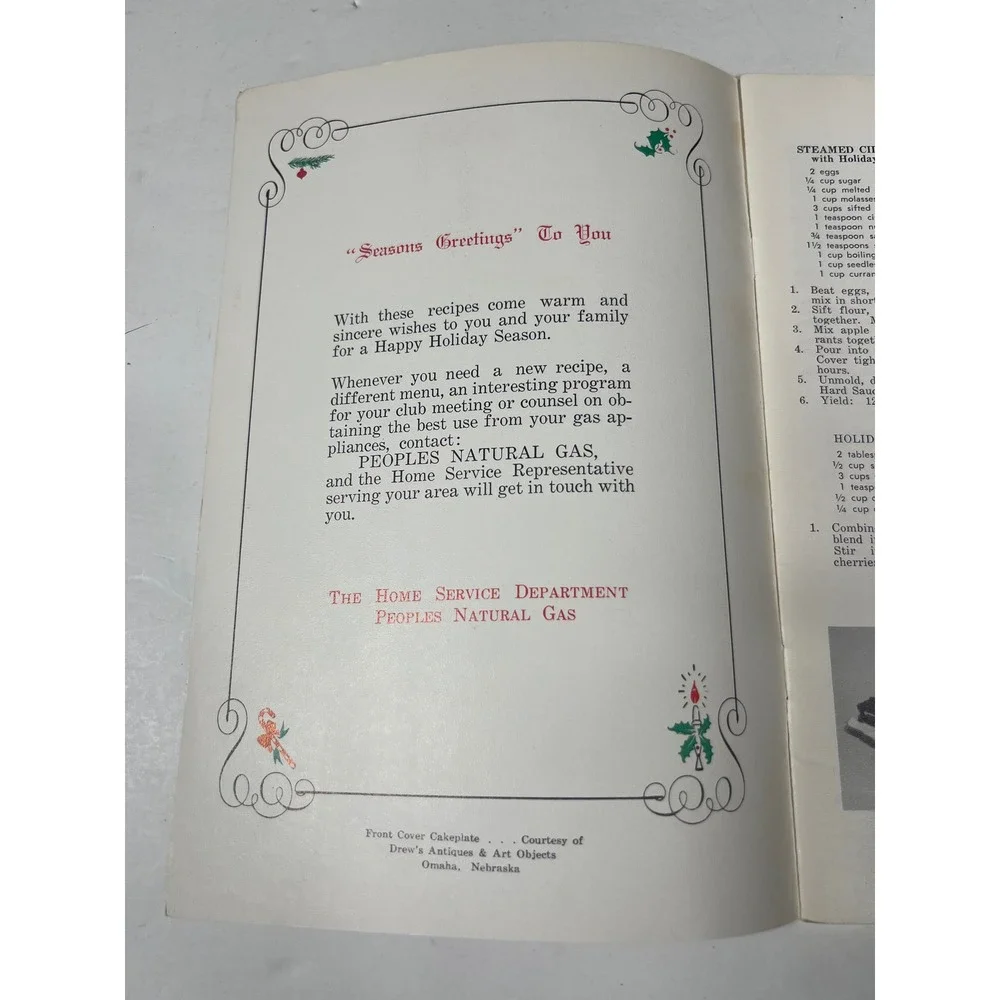 Lot of 3 Vintage Holiday Recipes Cookbooks 1965 1966 1967 Peoples Natural‎ Gas